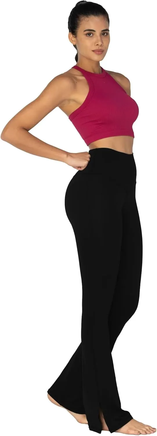 Sunzel Sunzfly Split Hem Flare Leggings for Women, High Waisted Casual Bootcut Flared Yoga Pants with Tummy Control
