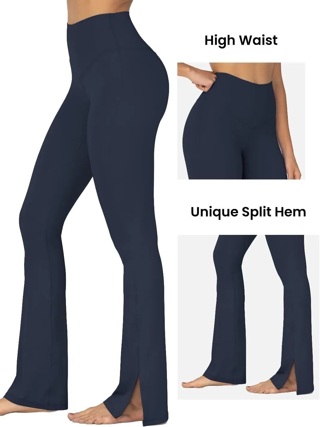 Sunzel Sunzfly Split Hem Flare Leggings for Women, High Waisted Casual Bootcut Flared Yoga Pants with Tummy Control