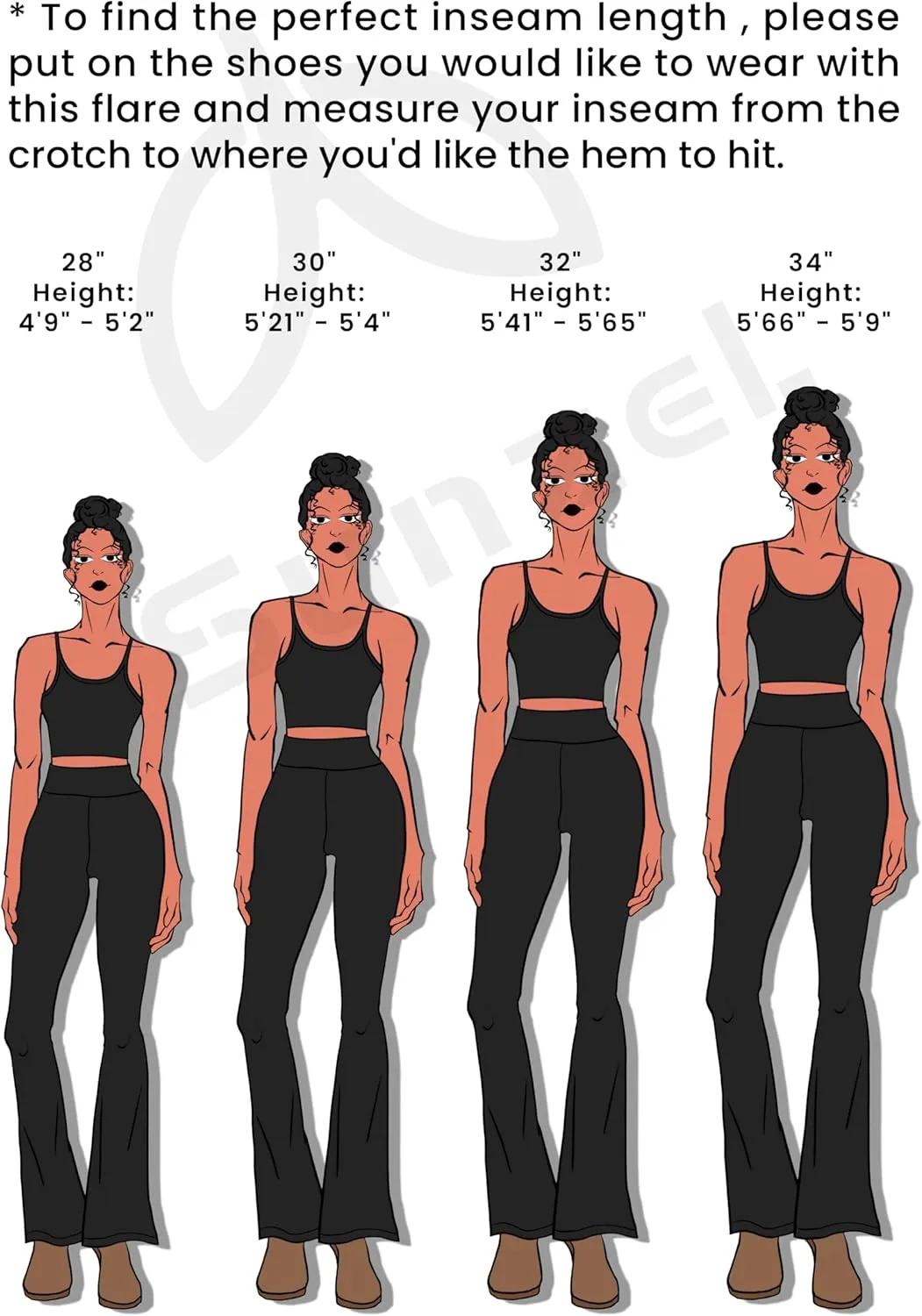 Sunzel Sunzfly Split Hem Flare Leggings for Women, High Waisted Casual Bootcut Flared Yoga Pants with Tummy Control