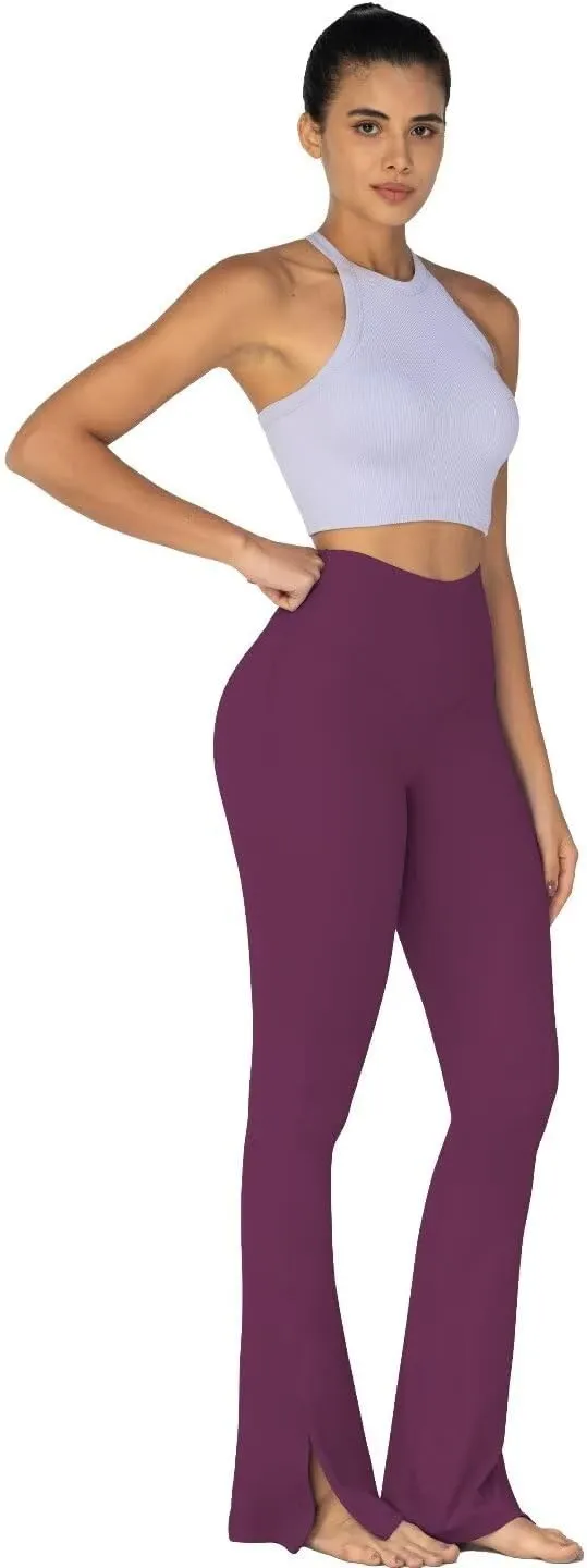 Sunzel Sunzfly Split Hem Flare Leggings for Women, High Waisted Casual Bootcut Flared Yoga Pants with Tummy Control