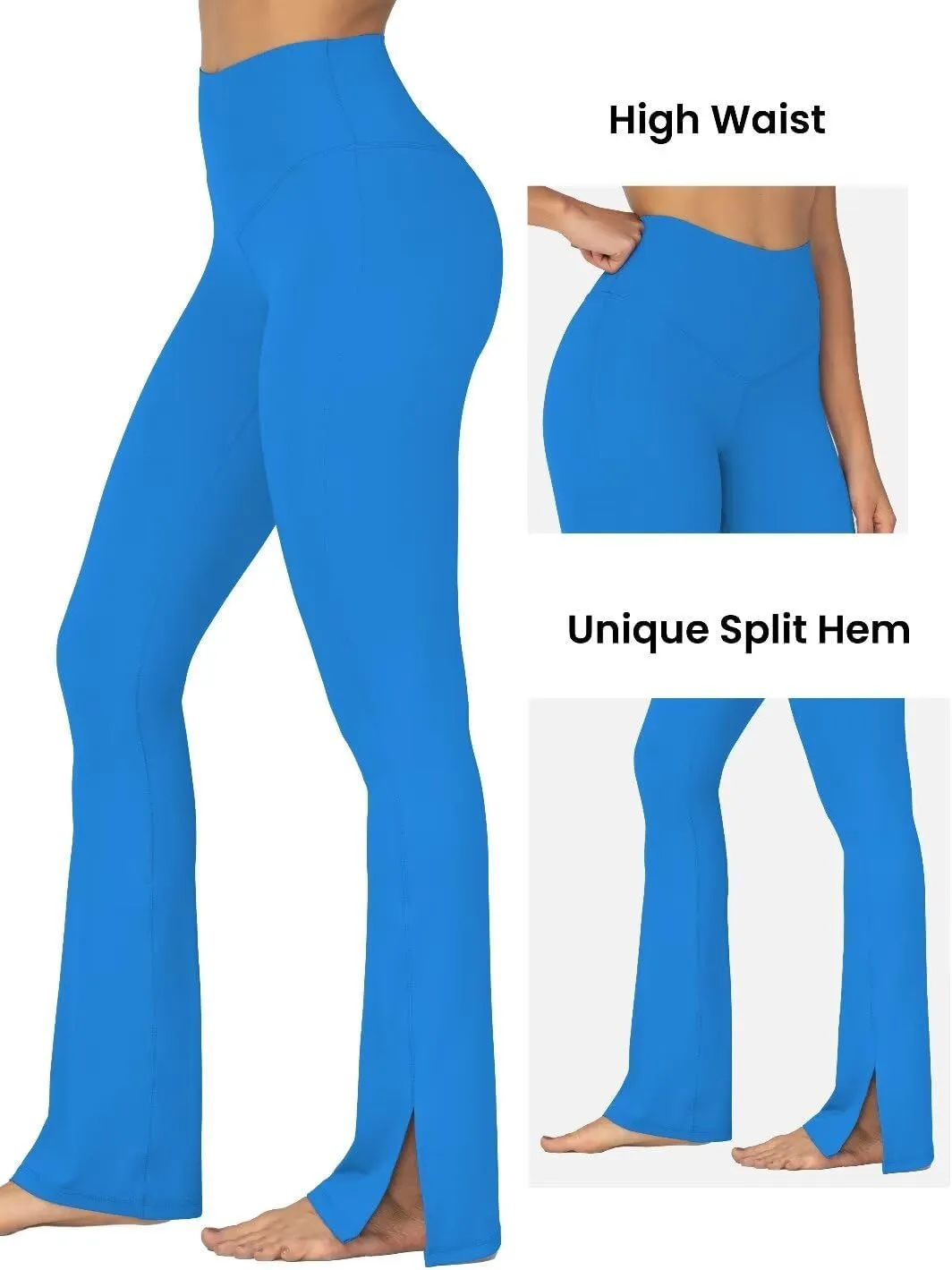 Sunzel Sunzfly Split Hem Flare Leggings for Women, High Waisted Casual Bootcut Flared Yoga Pants with Tummy Control