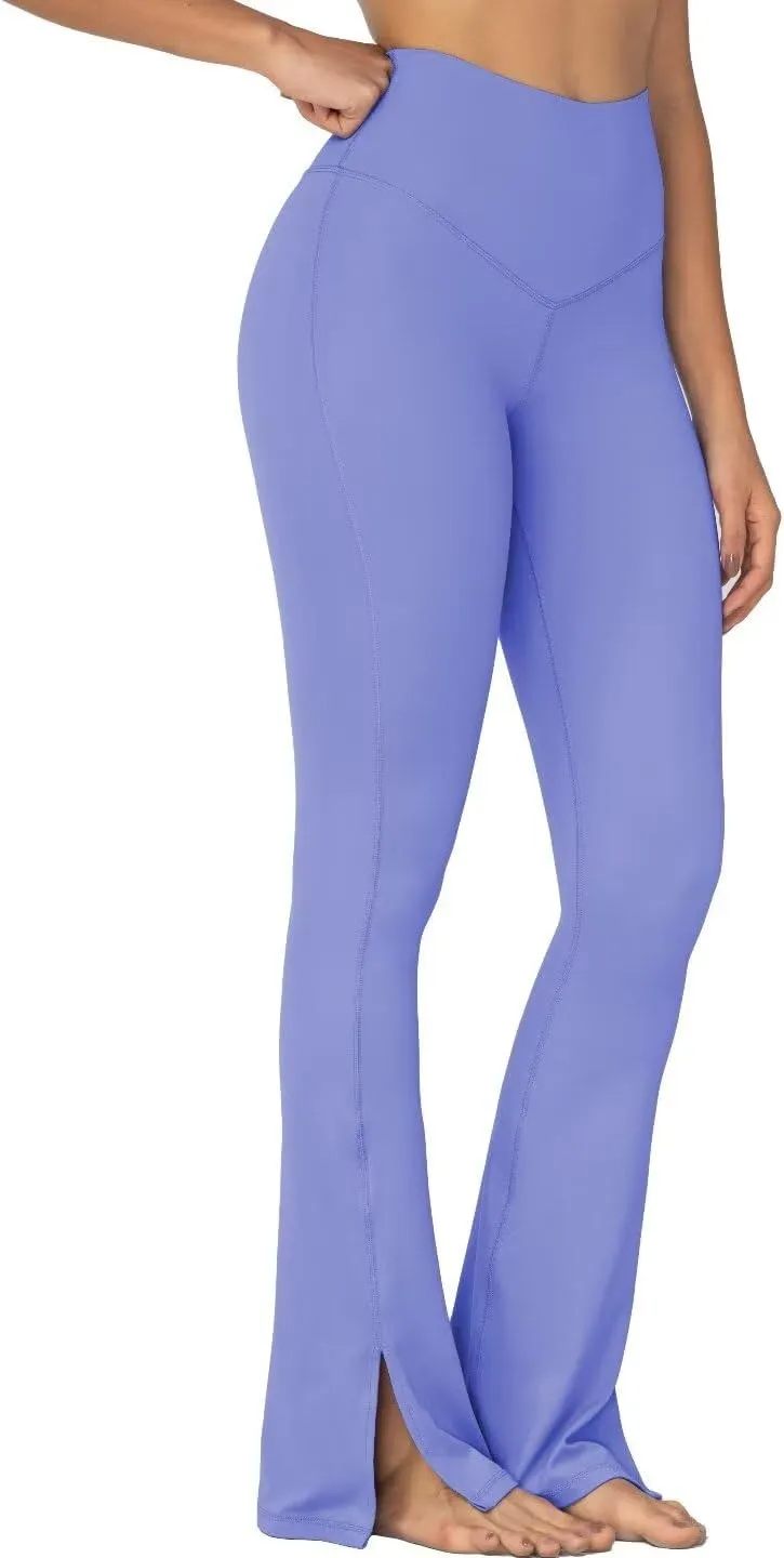 Sunzel Sunzfly Split Hem Flare Leggings for Women, High Waisted Casual Bootcut Flared Yoga Pants with Tummy Control