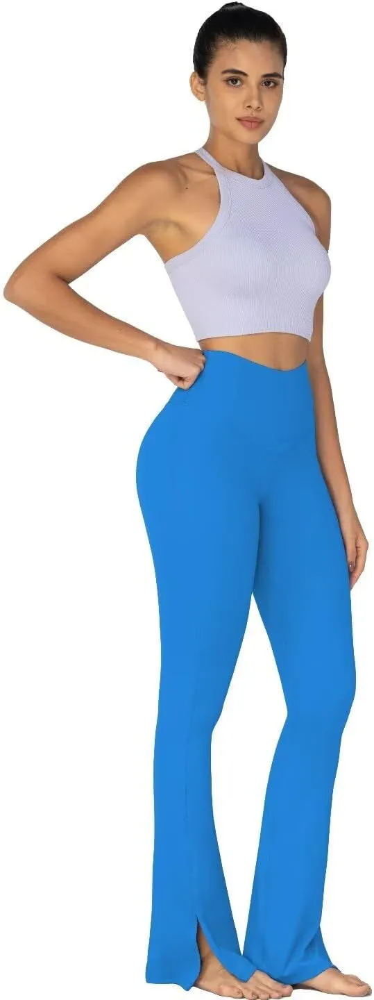 Sunzel Sunzfly Split Hem Flare Leggings for Women, High Waisted Casual Bootcut Flared Yoga Pants with Tummy Control