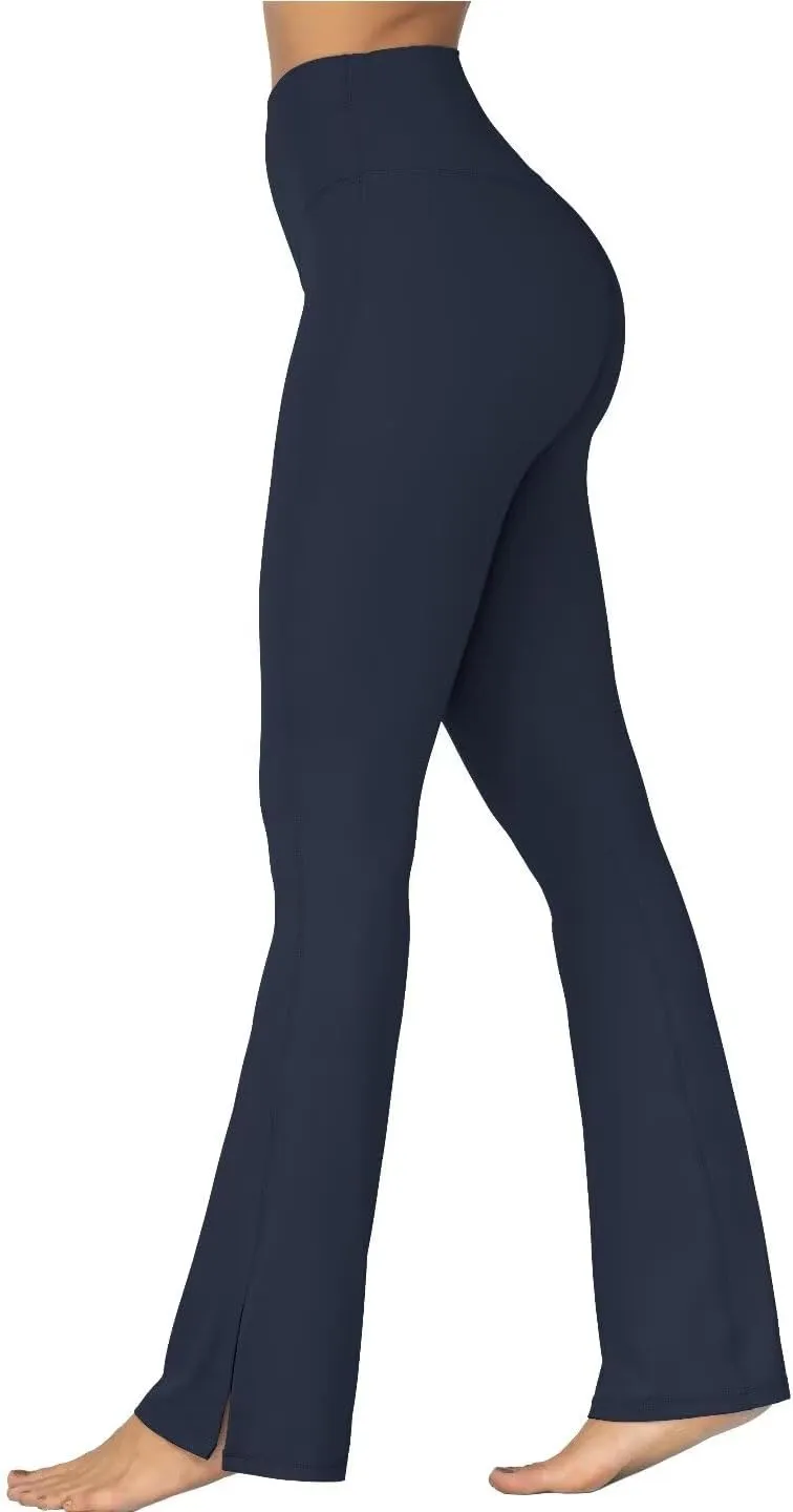 Sunzel Sunzfly Split Hem Flare Leggings for Women, High Waisted Casual Bootcut Flared Yoga Pants with Tummy Control