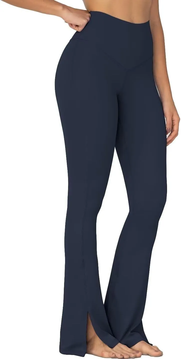 Sunzel Sunzfly Split Hem Flare Leggings for Women, High Waisted Casual Bootcut Flared Yoga Pants with Tummy Control