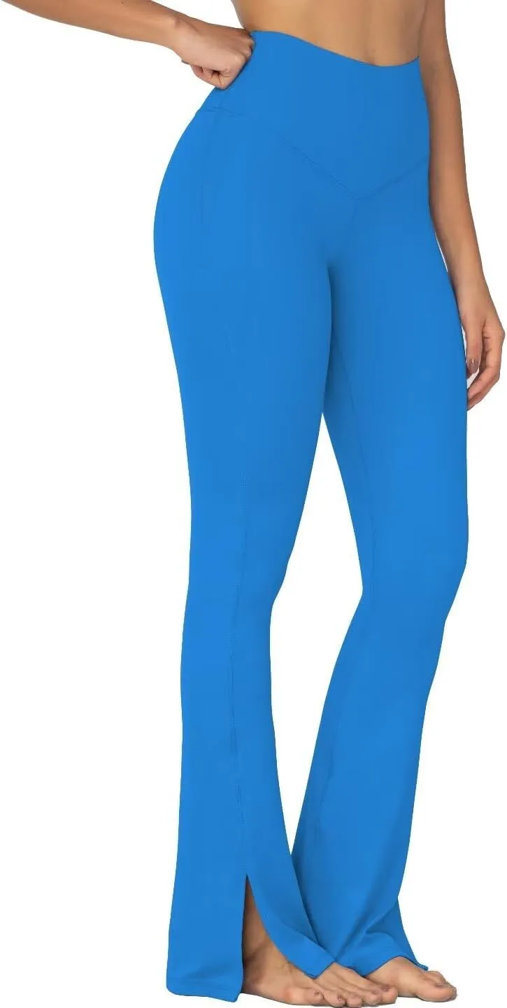 Sunzel Sunzfly Split Hem Flare Leggings for Women, High Waisted Casual Bootcut Flared Yoga Pants with Tummy Control