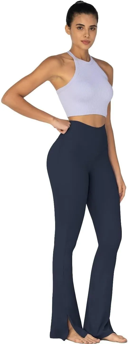 Sunzel Sunzfly Split Hem Flare Leggings for Women, High Waisted Casual Bootcut Flared Yoga Pants with Tummy Control