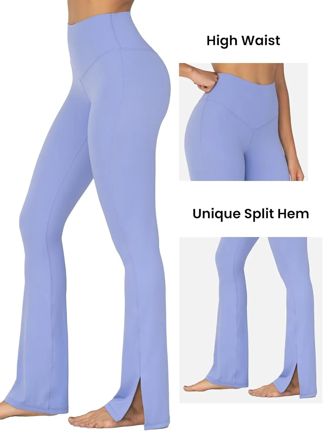 Sunzel Sunzfly Split Hem Flare Leggings for Women, High Waisted Casual Bootcut Flared Yoga Pants with Tummy Control
