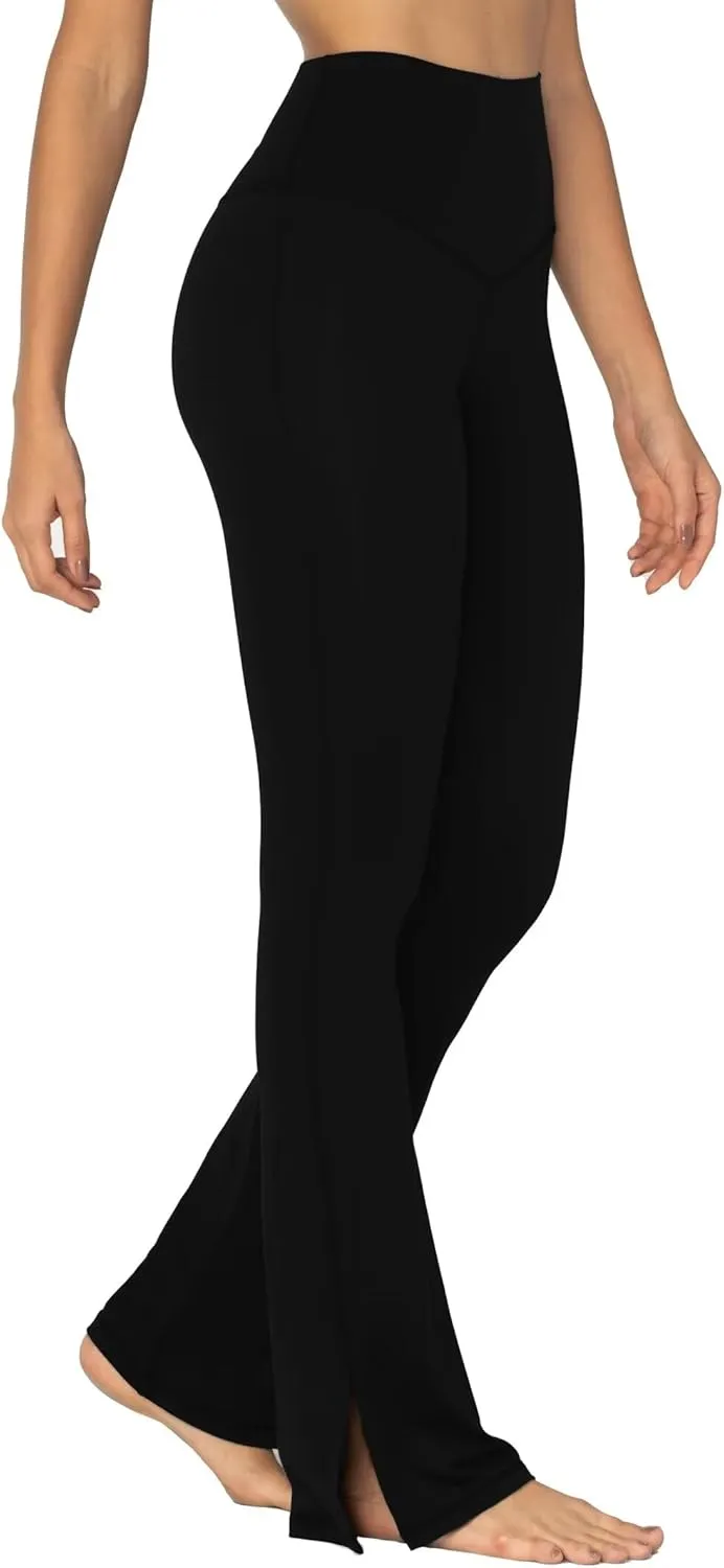 Sunzel Sunzfly Split Hem Flare Leggings for Women, High Waisted Casual Bootcut Flared Yoga Pants with Tummy Control