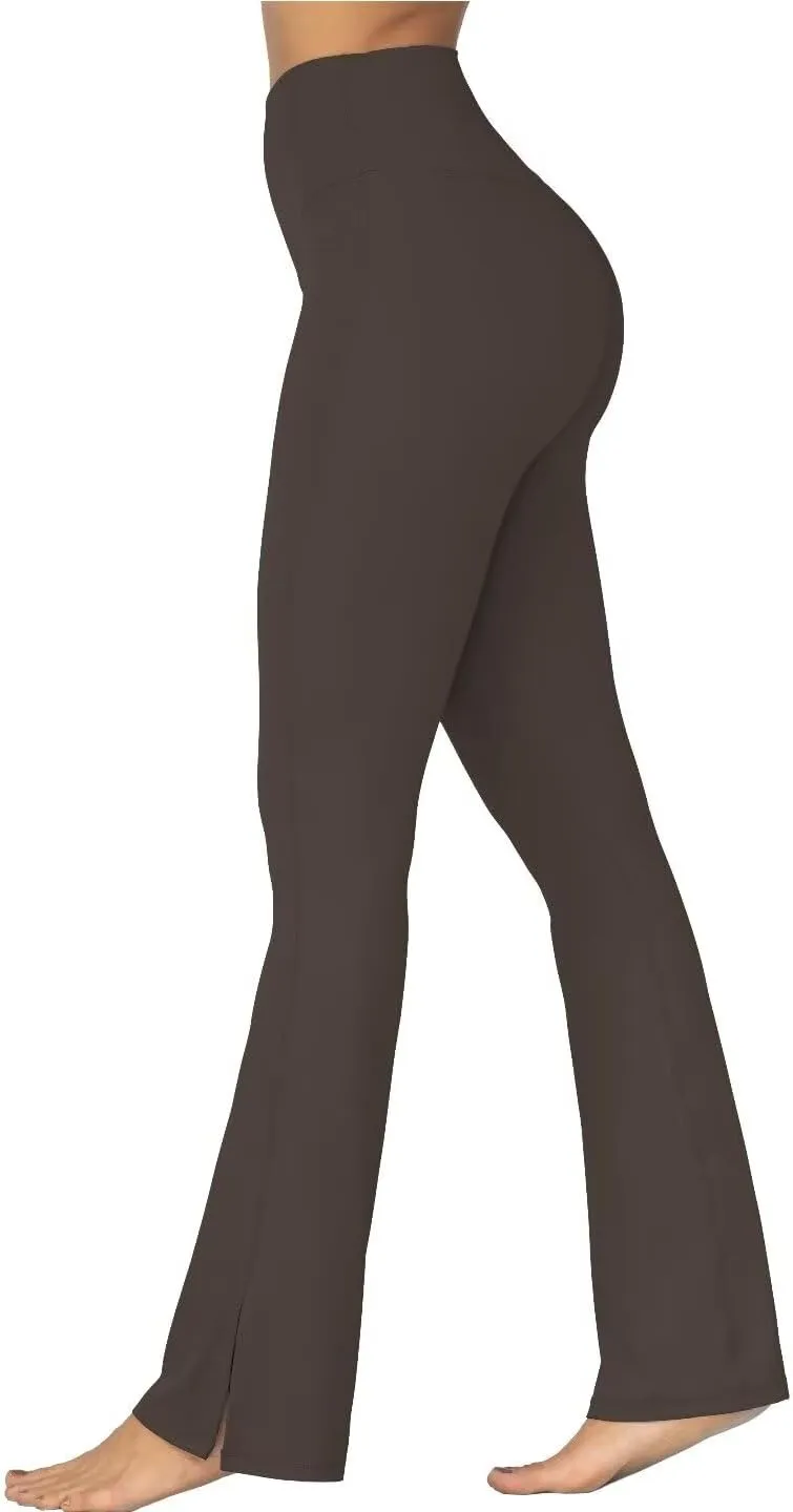 Sunzel Sunzfly Split Hem Flare Leggings for Women, High Waisted Casual Bootcut Flared Yoga Pants with Tummy Control