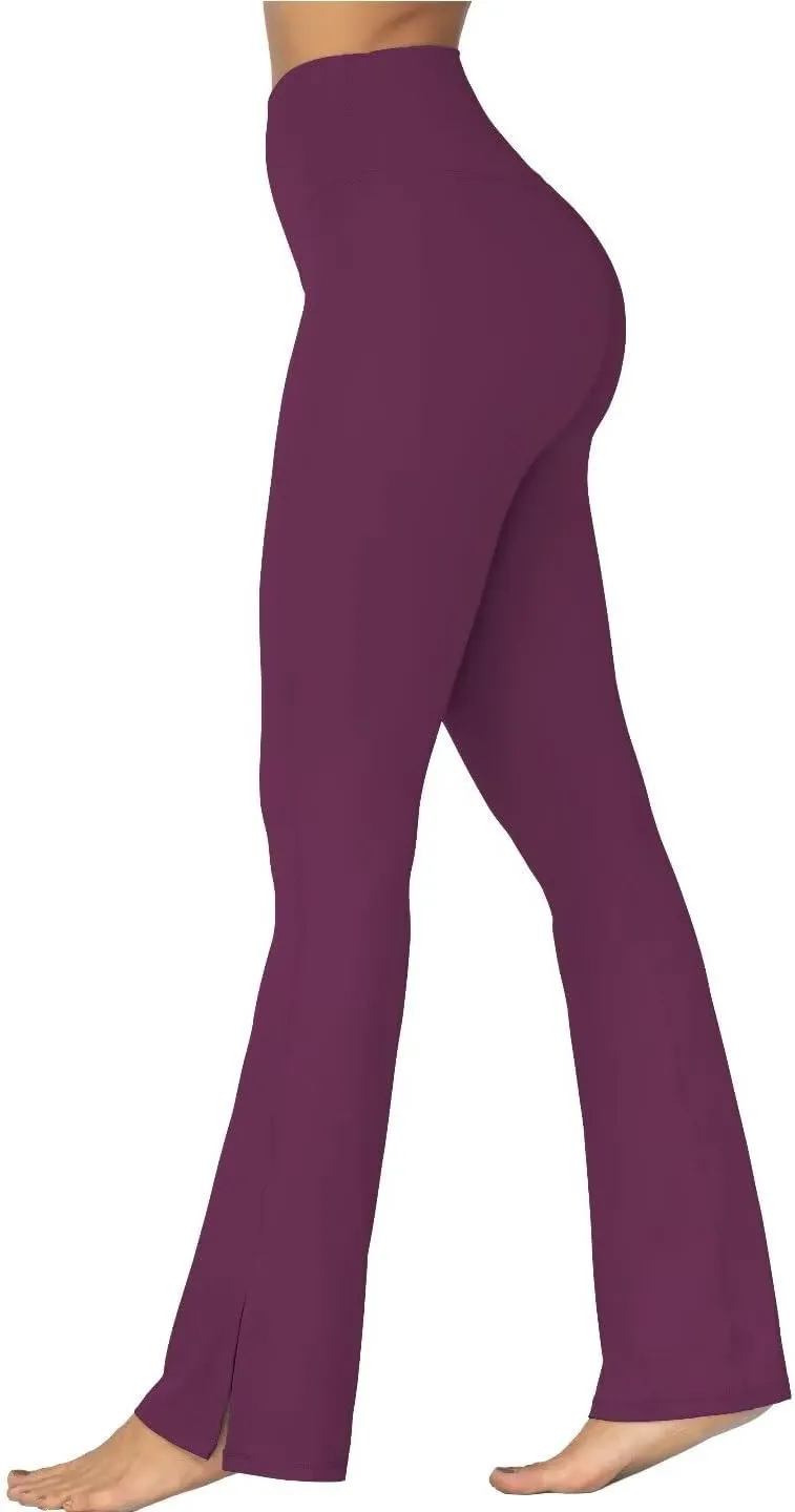 Sunzel Sunzfly Split Hem Flare Leggings for Women, High Waisted Casual Bootcut Flared Yoga Pants with Tummy Control