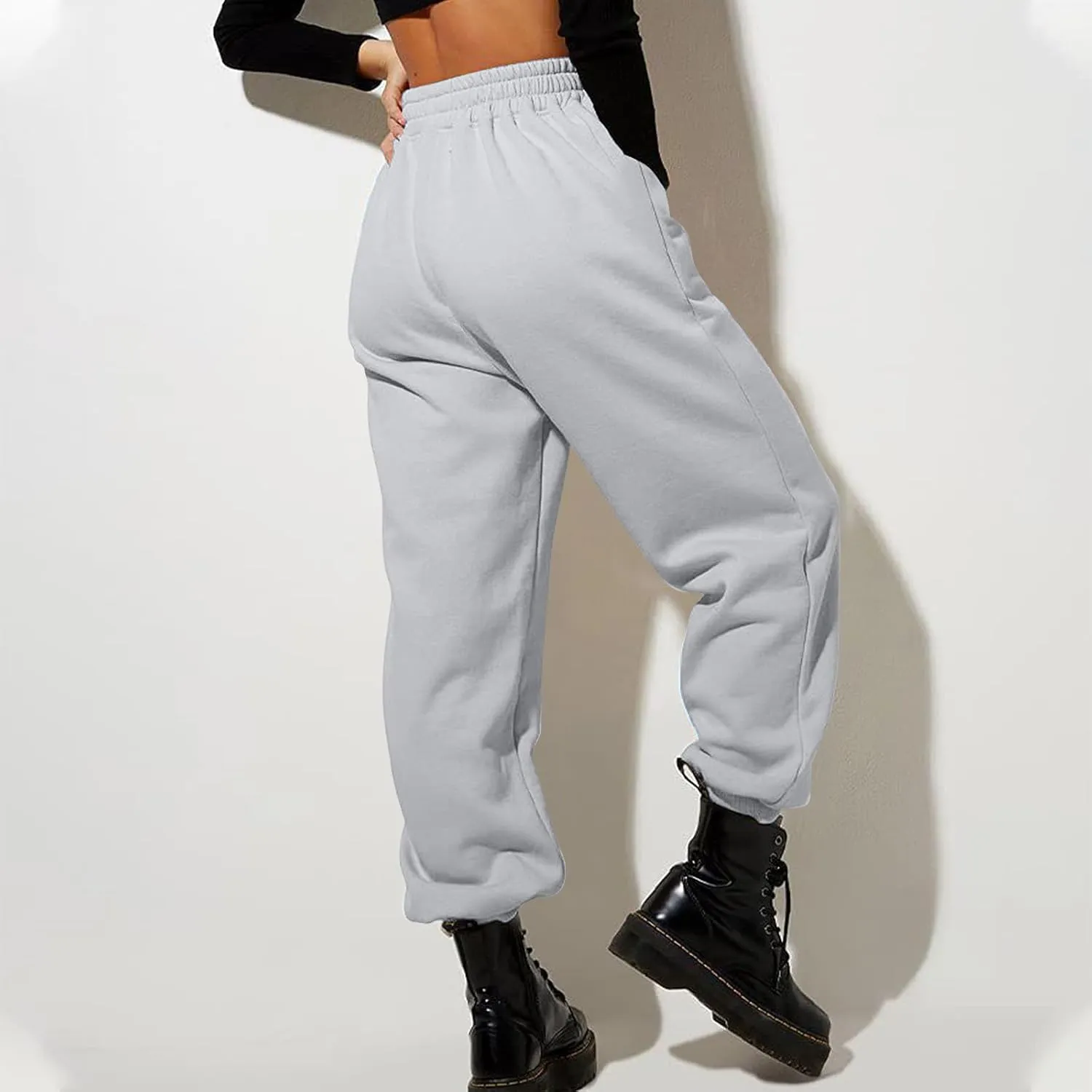 TIMIFIS Womens Sweatpants with Pockets Plus Size Lightweight Lounge Pants Drawstring Comfy Joggers Elastic Waist Trousers