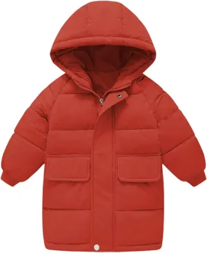 Toddler Heavyweight Puffer Jacket Boys Girls Winter Coat Windproof Warm Long Down Jacket Kids Warm Outerwear