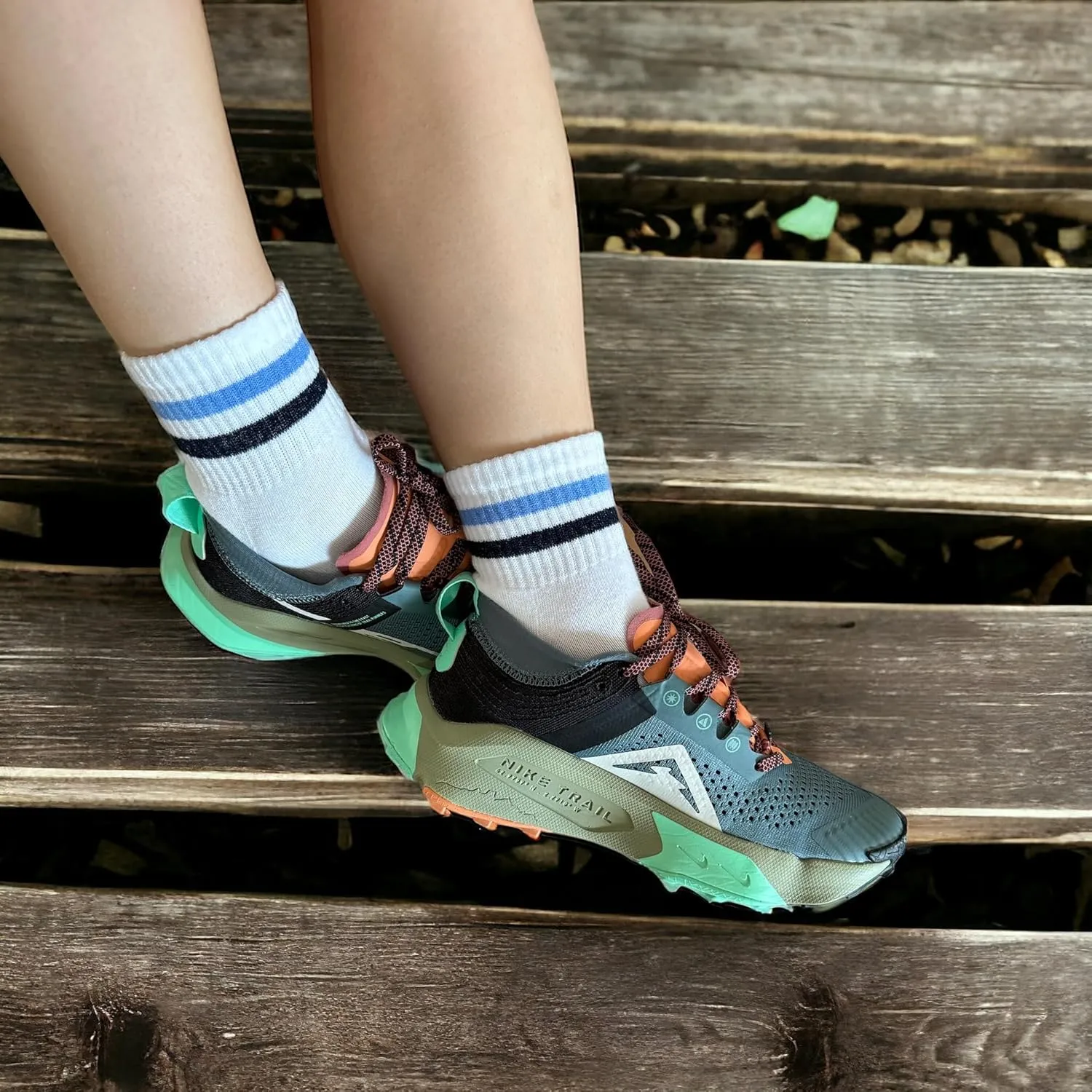 Training Cotton Cushioned Striped Ankle Socks (6 Pair)