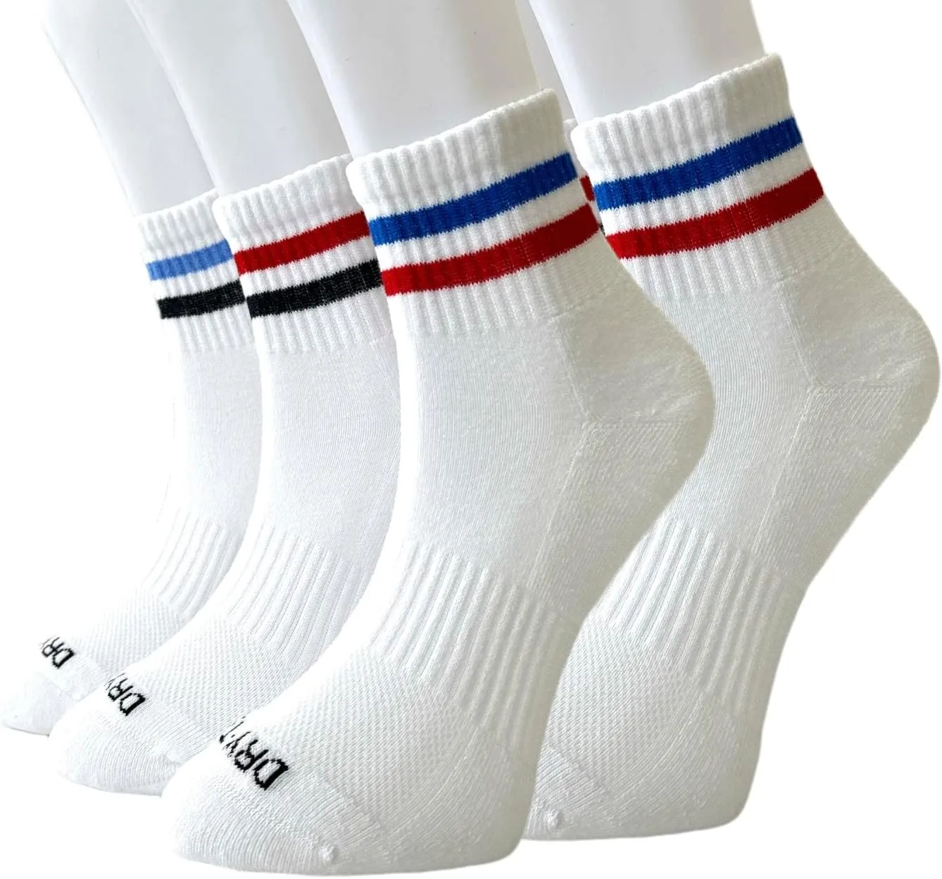 Training Cotton Cushioned Striped Ankle Socks (6 Pair)