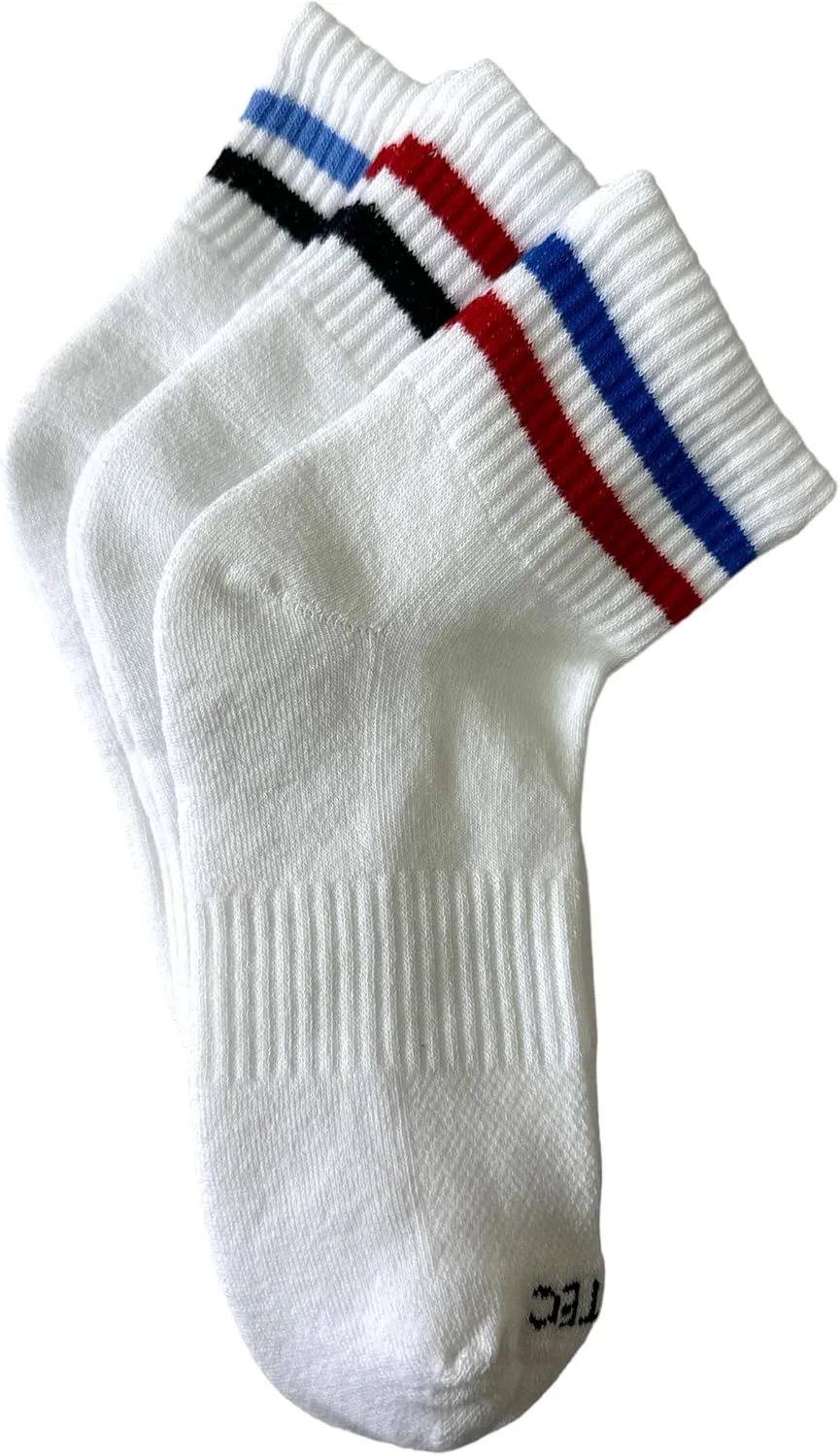 Training Cotton Cushioned Striped Ankle Socks (6 Pair)