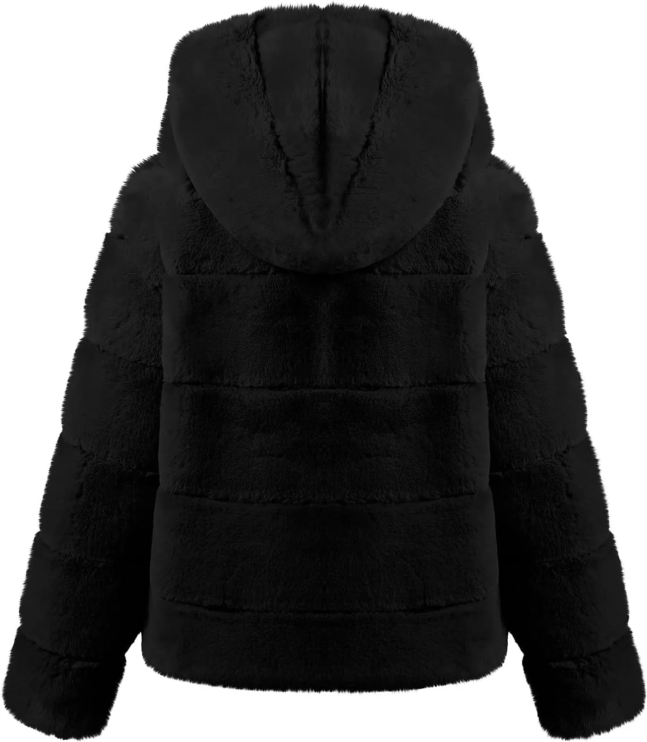 tuduoms Womens Faux Fur Hoodie Casual Fashion Sherpa Hooded Cropped Jacket Warm Winter Fuzzy Shaggy Fleece Teddy Coat Outwear
