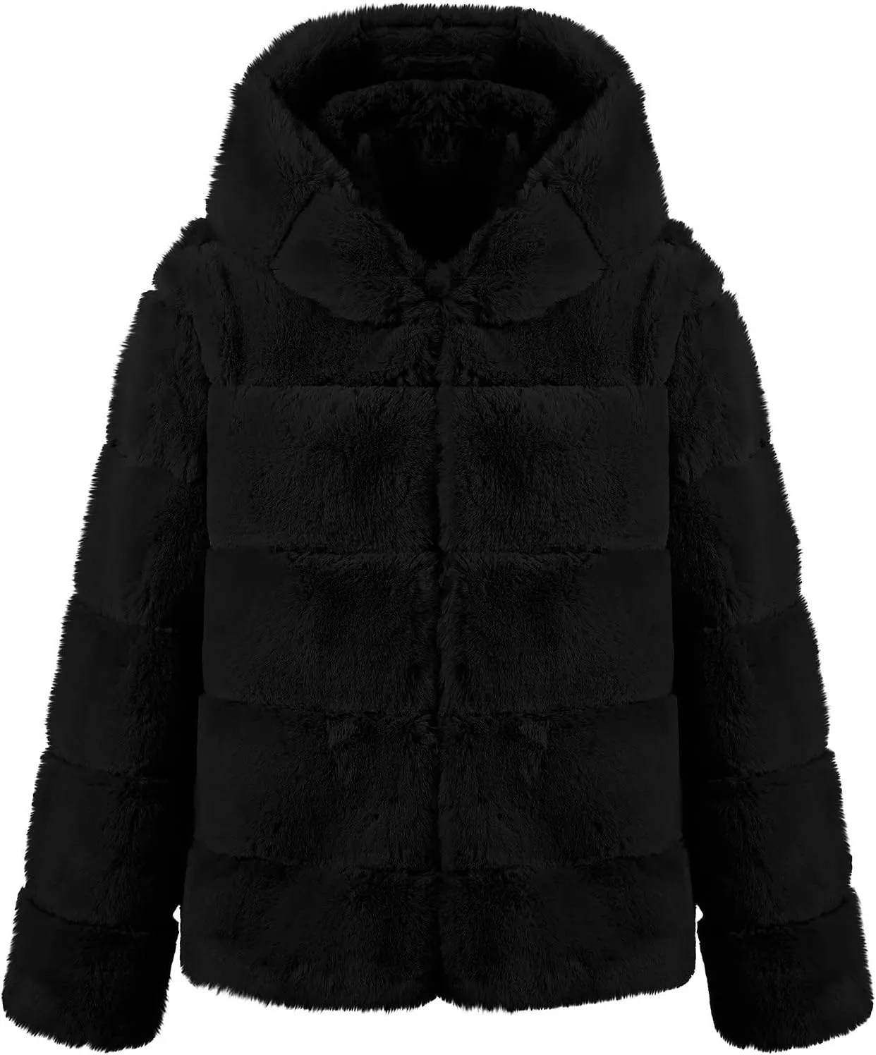 tuduoms Womens Faux Fur Hoodie Casual Fashion Sherpa Hooded Cropped Jacket Warm Winter Fuzzy Shaggy Fleece Teddy Coat Outwear