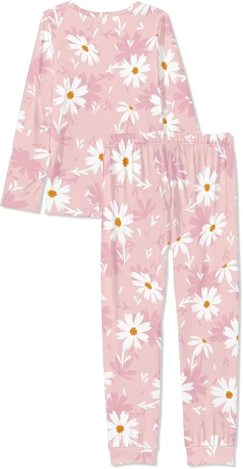 Uasibuni Women Fall Pajamas Soft Sleepwear Top with Pants Ladies Pajamas Sets
