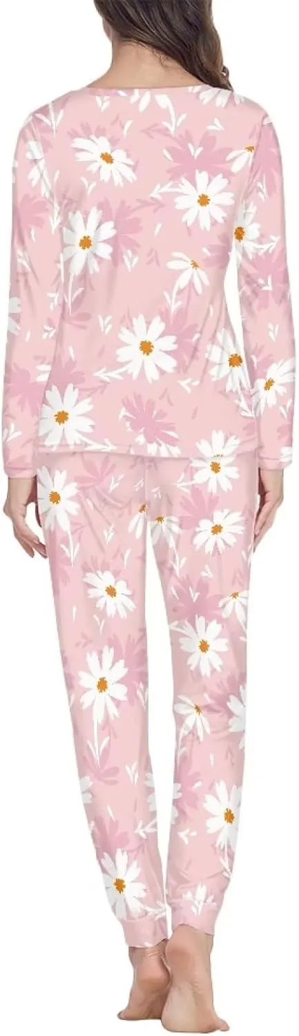 Uasibuni Women Fall Pajamas Soft Sleepwear Top with Pants Ladies Pajamas Sets
