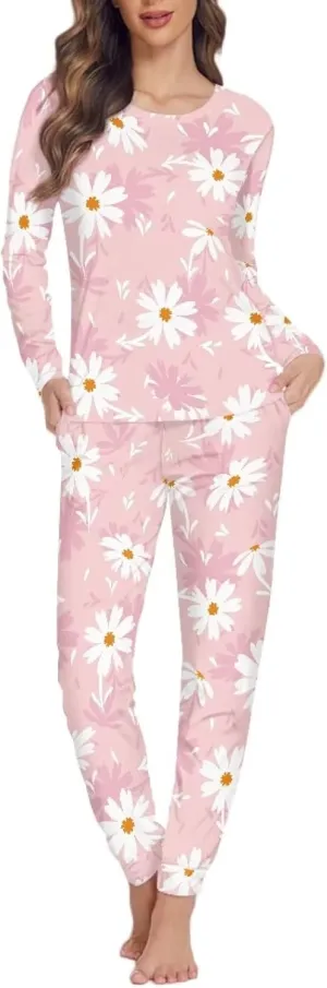 Uasibuni Women Fall Pajamas Soft Sleepwear Top with Pants Ladies Pajamas Sets