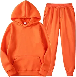Unisex 2 PC Sweatsuit Set Men Women Oversized Long Sleeve Hoodie Pullover Sweatshirt Tracksuit Jogger Sweatpants