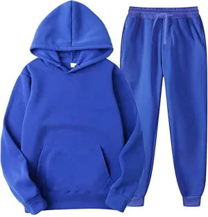 Unisex 2 PC Sweatsuit Set Men Women Oversized Long Sleeve Hoodie Pullover Sweatshirt Tracksuit Jogger Sweatpants