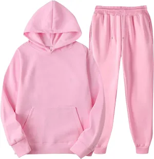 Unisex 2 PC Sweatsuit Set Men Women Oversized Long Sleeve Hoodie Pullover Sweatshirt Tracksuit Jogger Sweatpants