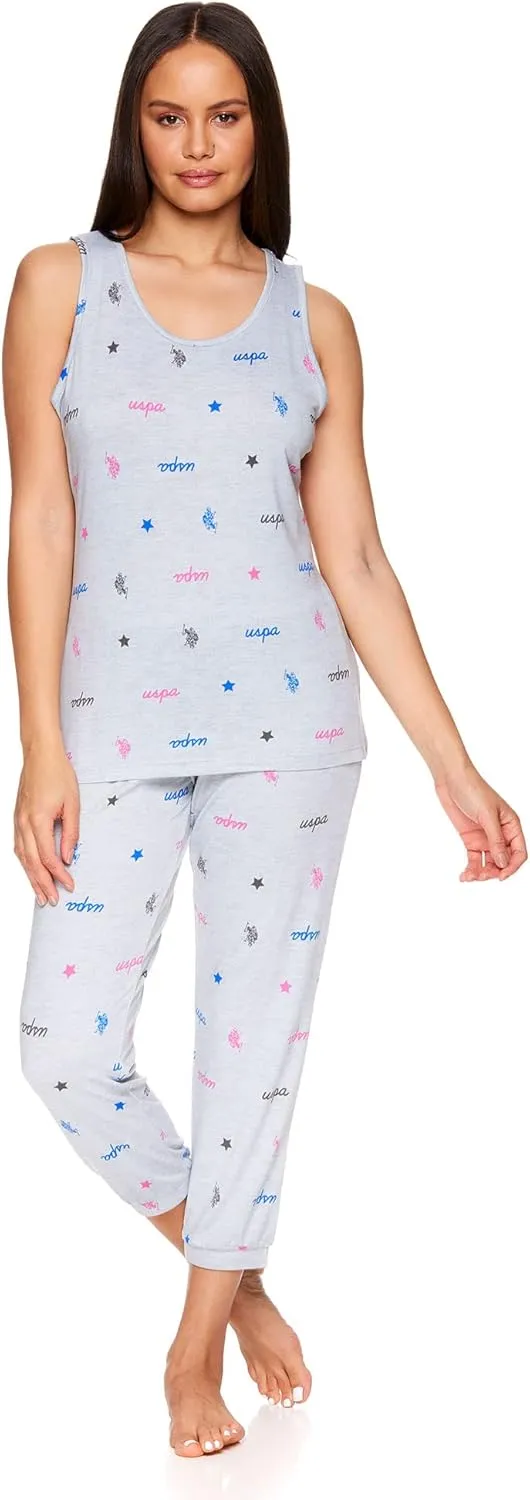 U.S. Polo Assn. Womens Top and Pajama Pants Lounge Sleepwear Set