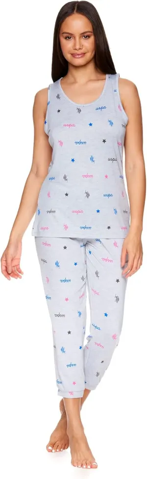 U.S. Polo Assn. Womens Top and Pajama Pants Lounge Sleepwear Set
