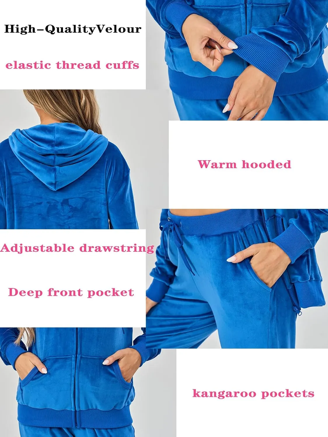Velour Track Suits for Women Set Fall Sweatsuits 2 Piece