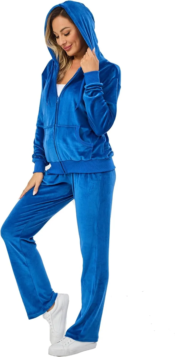 Velour Track Suits for Women Set Fall Sweatsuits 2 Piece