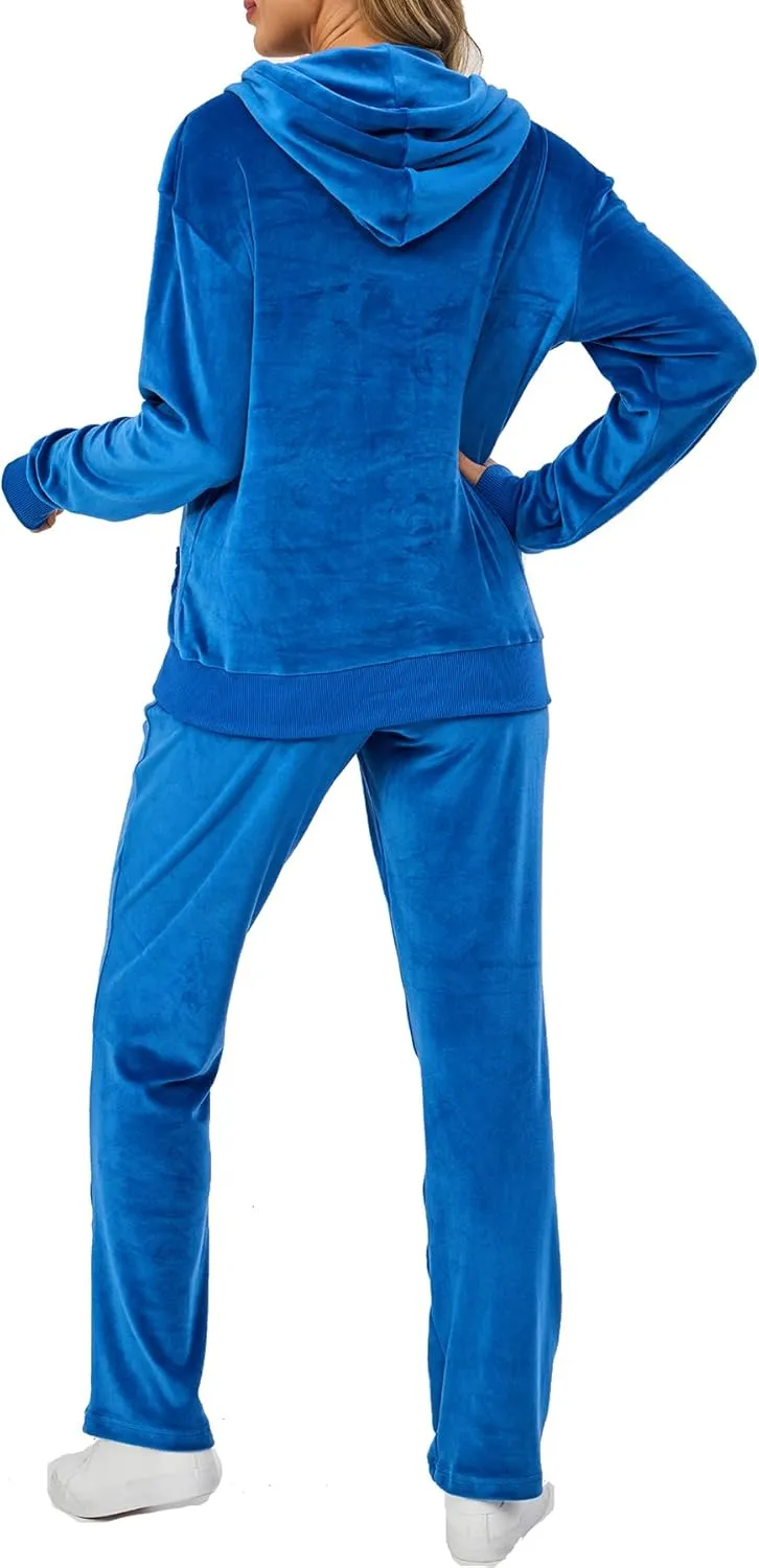 Velour Track Suits for Women Set Fall Sweatsuits 2 Piece