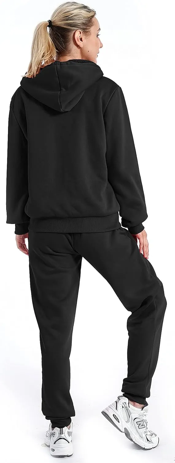 Velour Tracksuit Womens Sweatsuit Set - Athletic Zip Up Hoodies and Sweatpants Outfits with Stripes