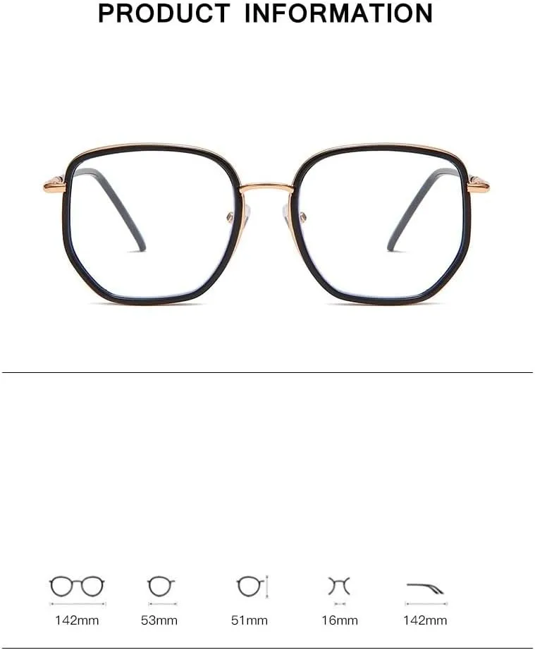 VENOAL Anti Blue Light Blocking Anti Glare Reading Glasses Big Frame Computer Readers Presbyopic Glasses Flat Light Mirror (Color : C6, Size : 2.50)