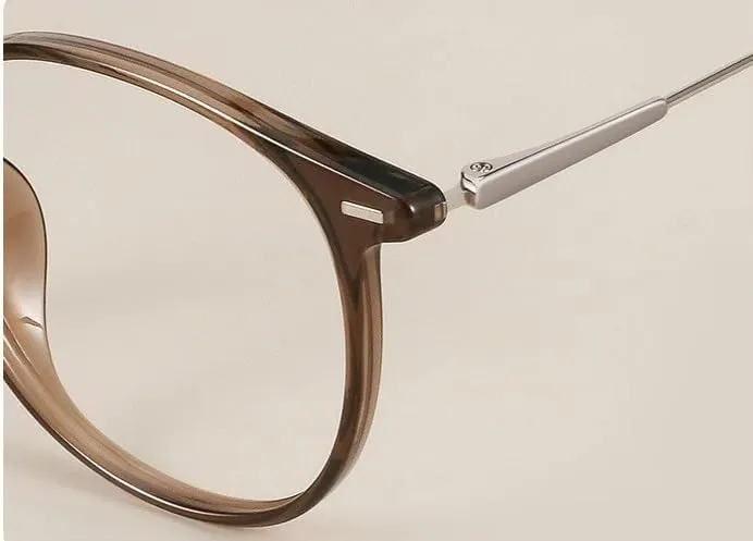VENOAL Anti UV Presbyopia Round TR Large Frame Computer Reader Anti Blue Light Lenses Blue Light Blocker (Color : Tea-Gold, Size :  0.00)
