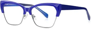 VENOAL Vintage Blue Light Blocking Reading Glasses Anti UV Computer Readers Eyewear Flat Light Mirror Half-Frame (Color : Blue, Size : 1.50)