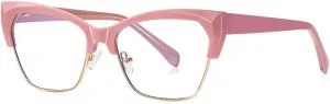VENOAL Vintage Blue Light Blocking Reading Glasses Anti UV Computer Readers Eyewear Flat Light Mirror Half-Frame (Color : Pink, Size : 1.50)