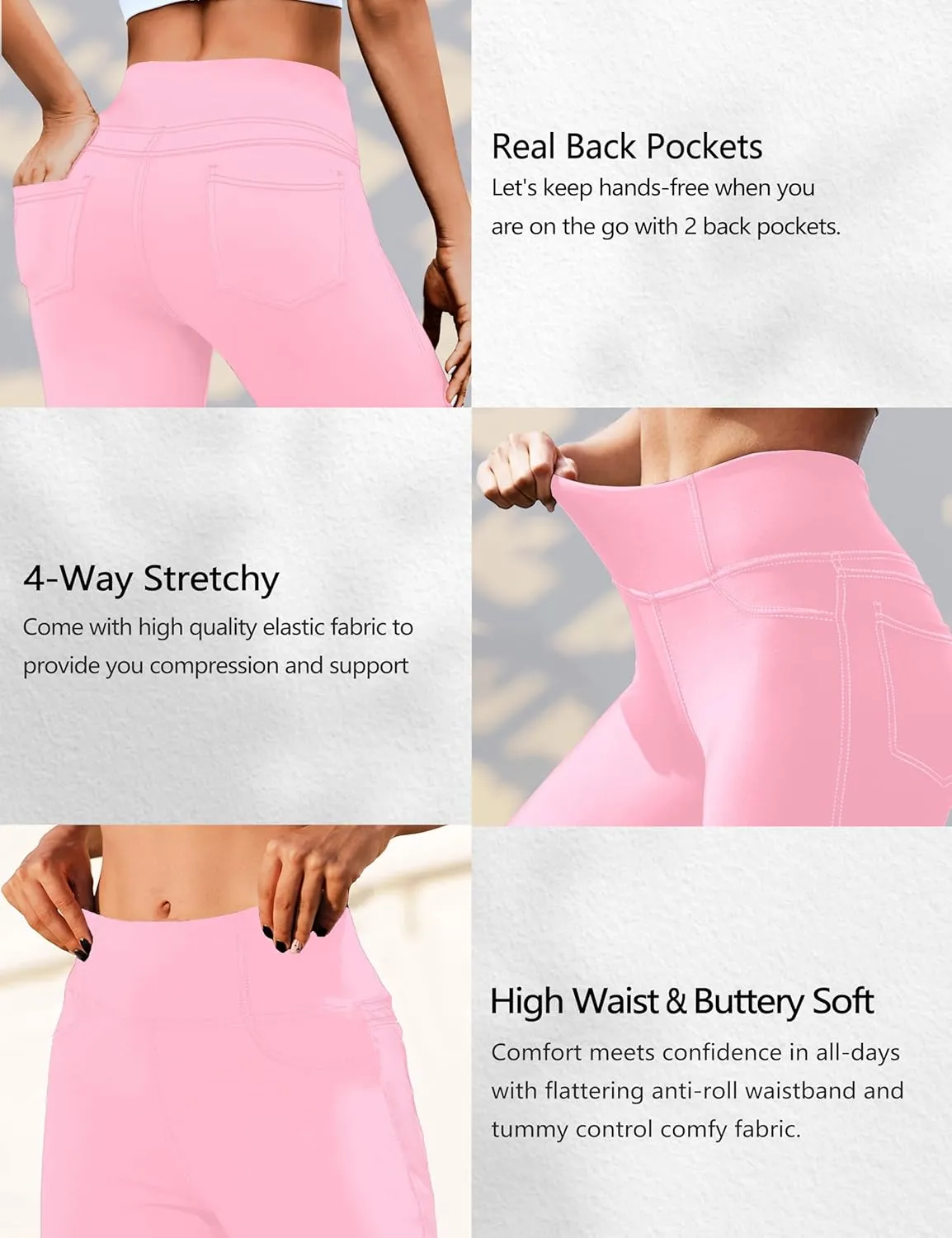 VOOVEEYA Capri Leggings for Women, High Waisted Yoga Pants with Back Pockets Crop Workout Capris Pants