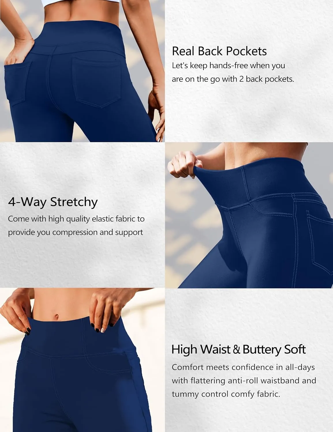 VOOVEEYA Capri Leggings for Women, High Waisted Yoga Pants with Back Pockets Crop Workout Capris Pants