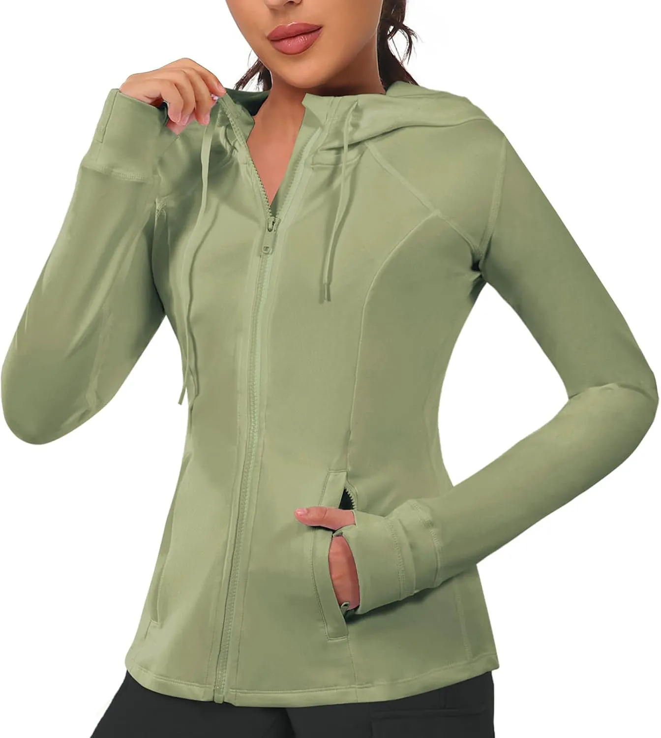 VUTRU Women's Full Zip Up Workout Hoodie Athletic Running Track Jacket