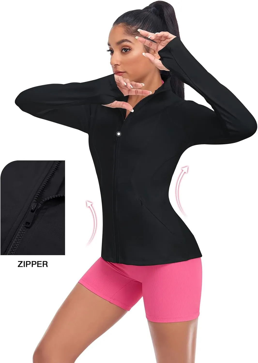 VUTRU Women's Workout Yoga Jacket Full Zip Running Track Jacket
