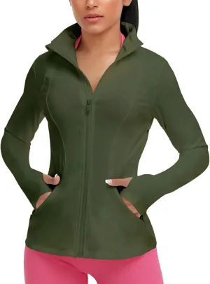 VUTRU Women's Workout Yoga Jacket Full Zip Running Track Jacket