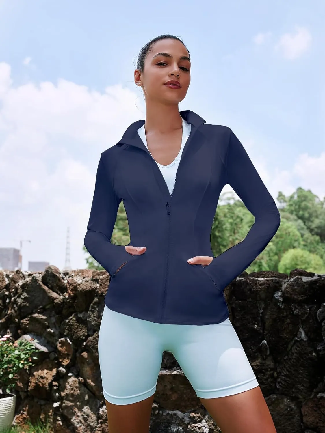 VUTRU Women's Workout Yoga Jacket Full Zip Running Track Jacket