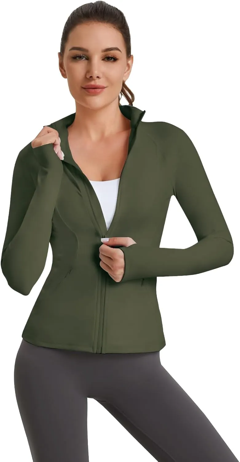 VUTRU Women's Workout Yoga Jacket Full Zip Running Track Jacket