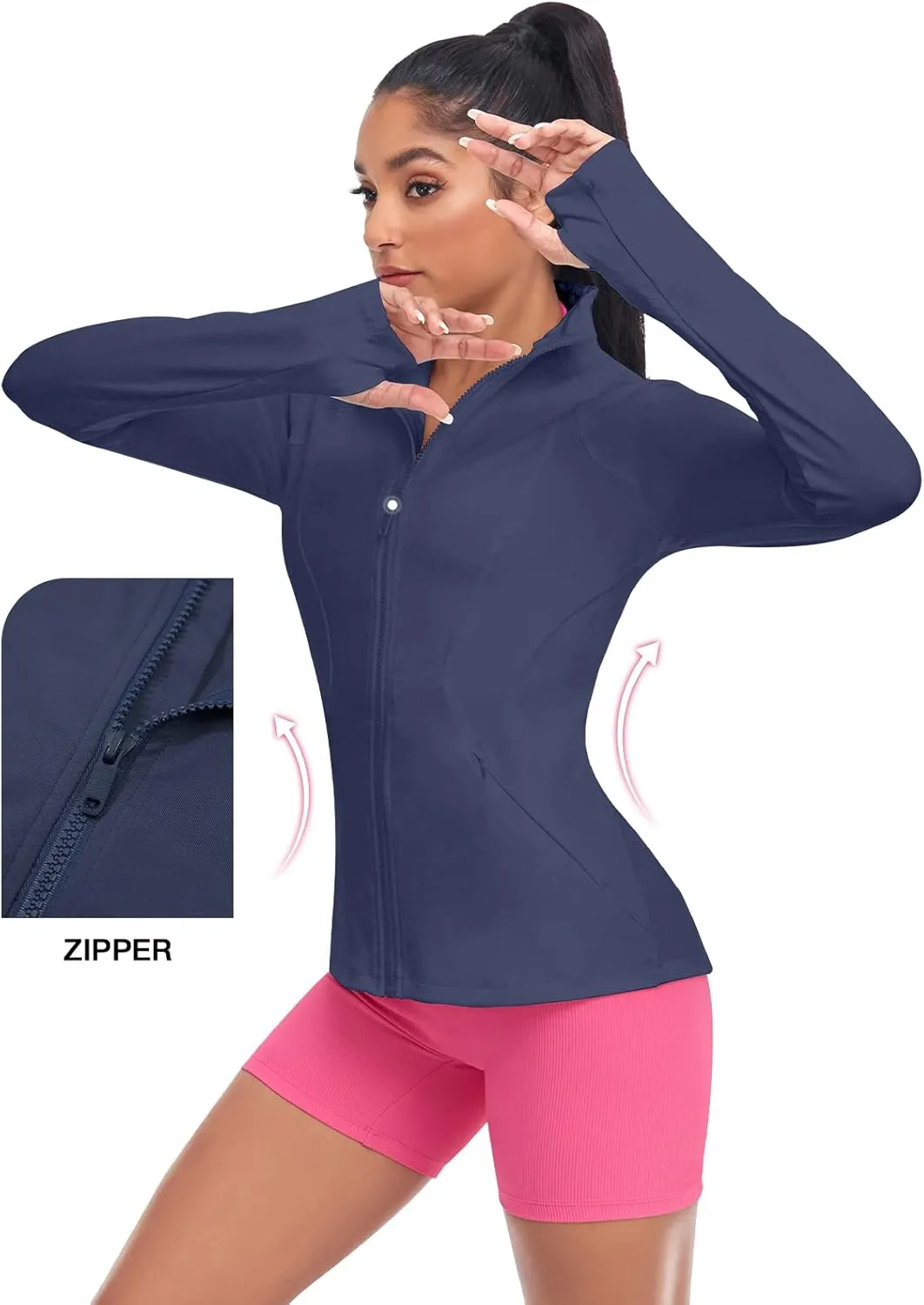 VUTRU Women's Workout Yoga Jacket Full Zip Running Track Jacket
