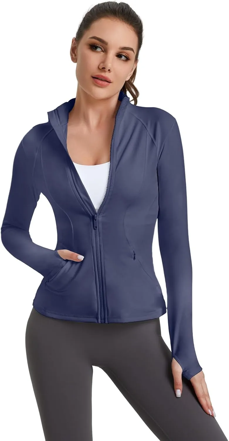 VUTRU Women's Workout Yoga Jacket Full Zip Running Track Jacket