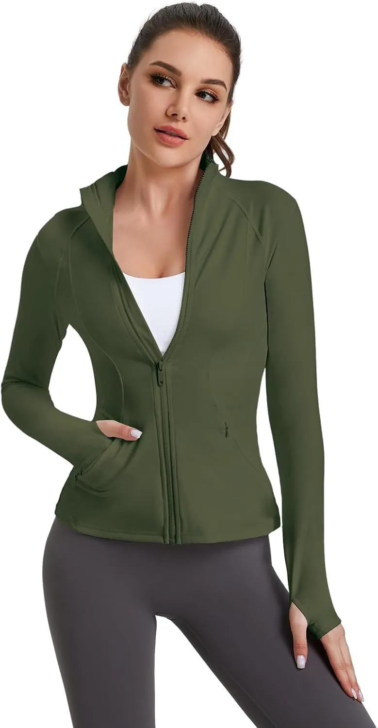 VUTRU Women's Workout Yoga Jacket Full Zip Running Track Jacket