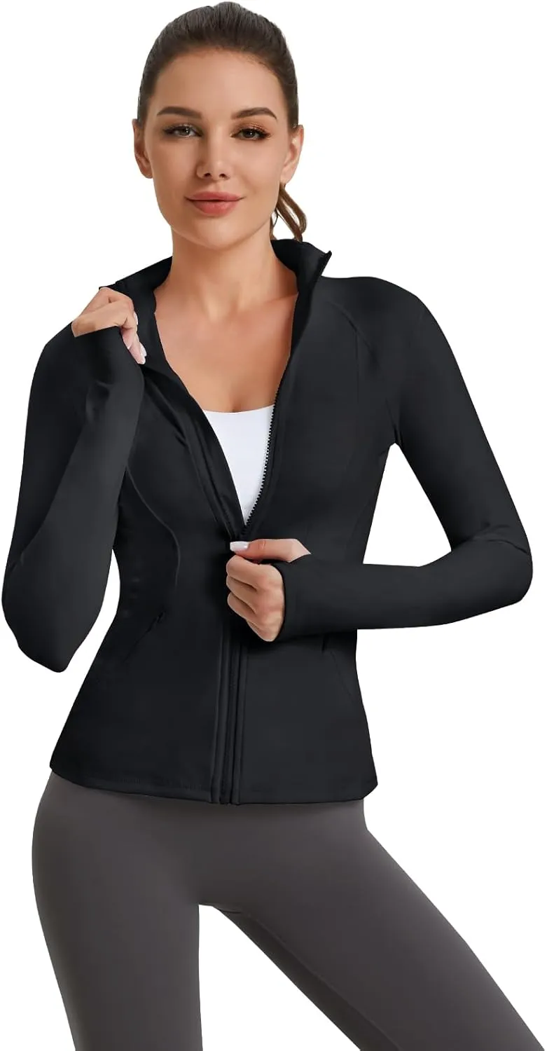VUTRU Women's Workout Yoga Jacket Full Zip Running Track Jacket