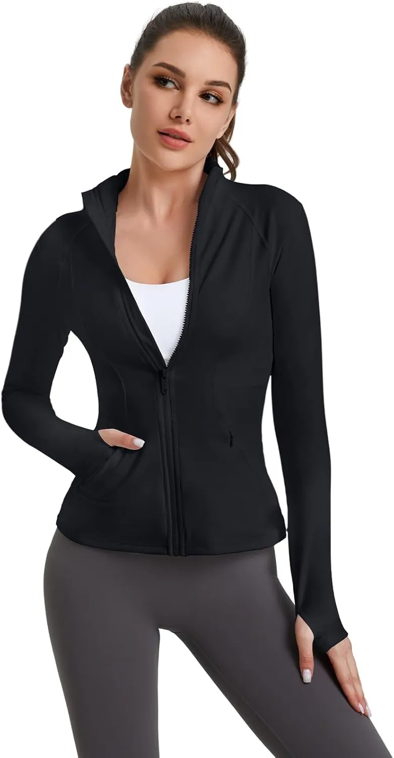 VUTRU Women's Workout Yoga Jacket Full Zip Running Track Jacket
